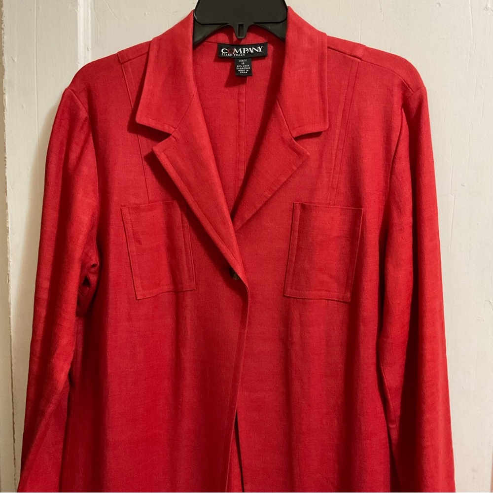 COPY - ELLEN TRACEY RED KNEE LENGTH JACKET